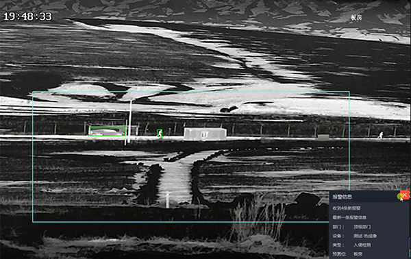 Thermal return of a fenced frontier with an intrusion box